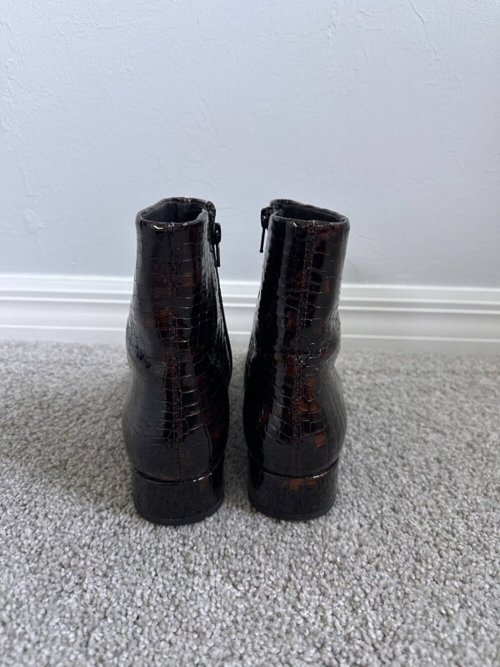 Vagabond Joyce Boots - Dark Brown Croco Embossed Leather - Picture 6 of 8